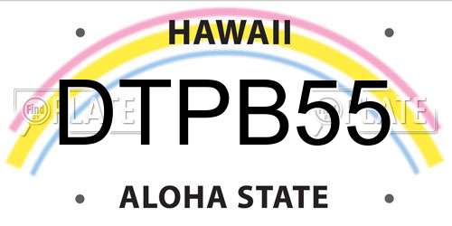 DTPB55 Hawaii License Plate