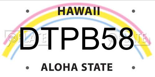 DTPB58 Hawaii License Plate
