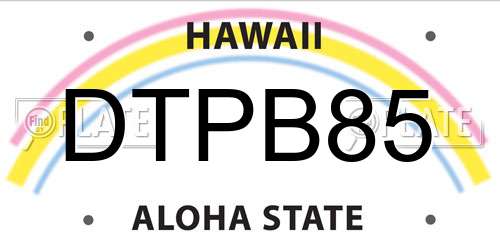 DTPB85 Hawaii License Plate