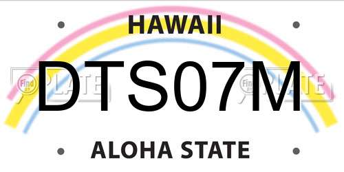 DTS07M Hawaii License Plate