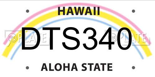 DTS340 Hawaii License Plate