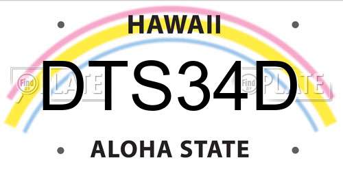 DTS34D Hawaii License Plate