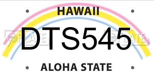 DTS545 Hawaii License Plate