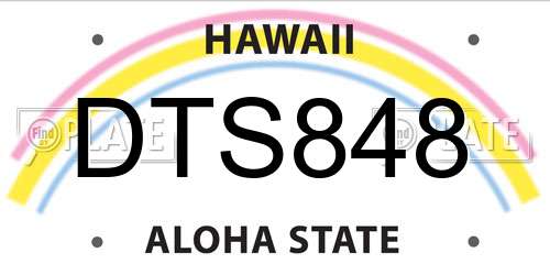 DTS848 Hawaii License Plate