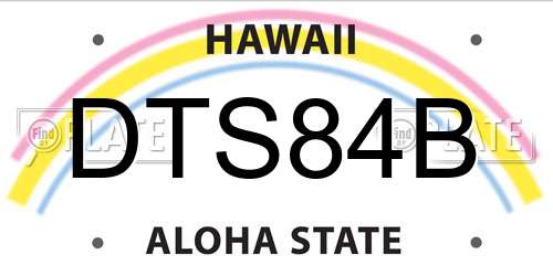 DTS84B Hawaii License Plate