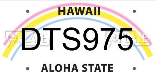 DTS975 Hawaii License Plate