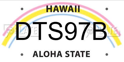 DTS97B Hawaii License Plate