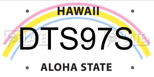 DTS97S Hawaii License Plate