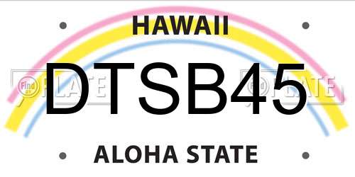 DTSB45 Hawaii License Plate