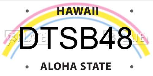 DTSB48 Hawaii License Plate