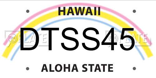 DTSS45 Hawaii License Plate