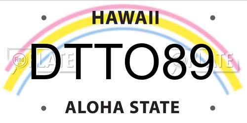 DTTO89 Hawaii License Plate