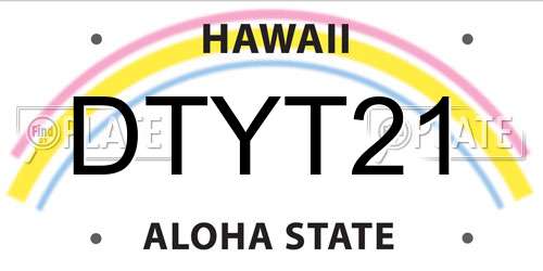 DTYT21 Hawaii License Plate