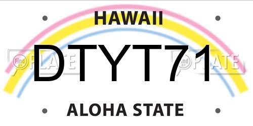 DTYT71 Hawaii License Plate