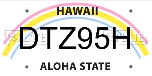 DTZ95H Hawaii License Plate