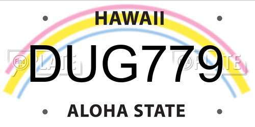DUG779 Hawaii License Plate