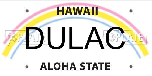 DULAC Hawaii License Plate