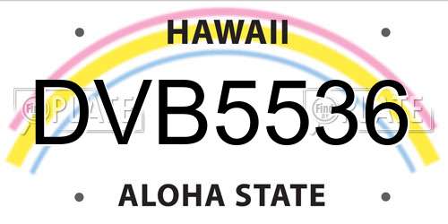 DVB5536 Hawaii License Plate