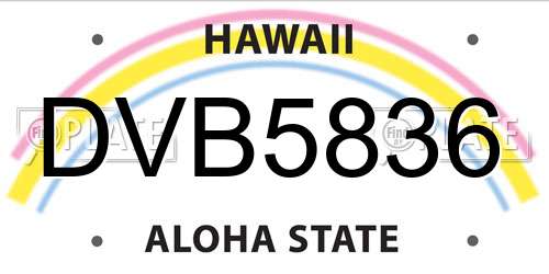 DVB5836 Hawaii License Plate