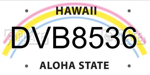 DVB8536 Hawaii License Plate