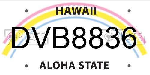 DVB8836 Hawaii License Plate