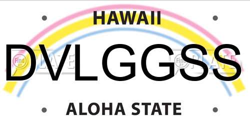 DVLGGSS Hawaii License Plate