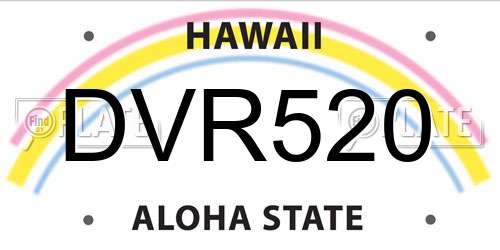 DVR520 Hawaii License Plate