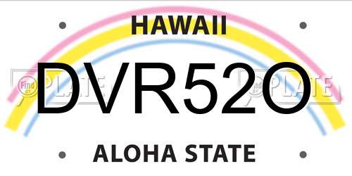 DVR52O Hawaii License Plate