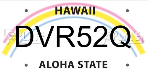 DVR52Q Hawaii License Plate