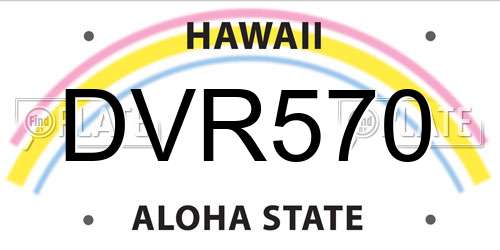 DVR570 Hawaii License Plate