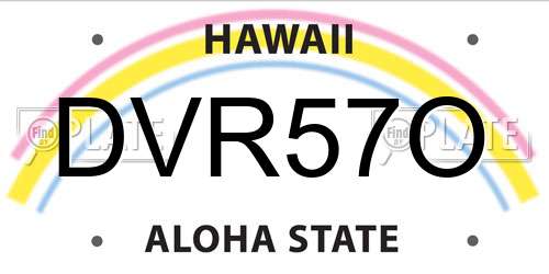 DVR57O Hawaii License Plate