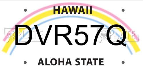 DVR57Q Hawaii License Plate