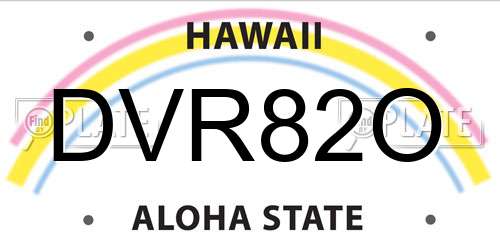 DVR82O Hawaii License Plate