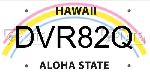 DVR82Q Hawaii License Plate