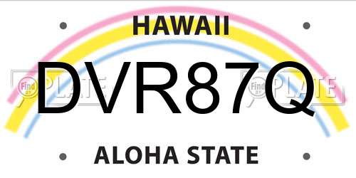 DVR87Q Hawaii License Plate