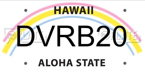 DVRB20 Hawaii License Plate