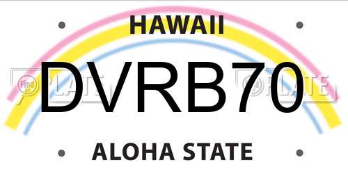 DVRB70 Hawaii License Plate