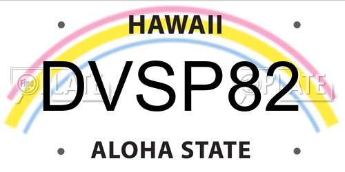 DVSP82 Hawaii License Plate