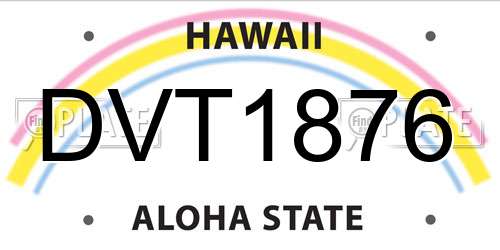 DVT1876 Hawaii License Plate