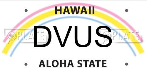 DVUS Hawaii License Plate