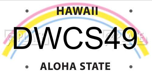 DWCS49 Hawaii License Plate