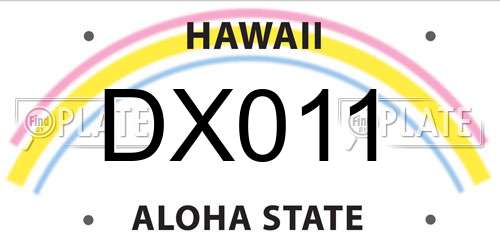 DX011 Hawaii License Plate