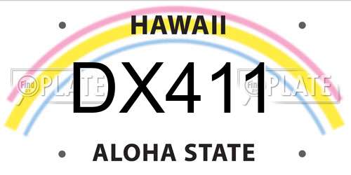 DX411 Hawaii License Plate