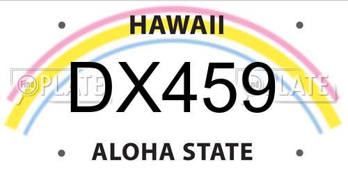 DX459 Hawaii License Plate