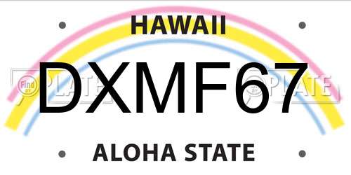 DXMF67 Hawaii License Plate