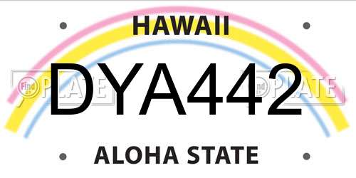 DYA442 Hawaii License Plate