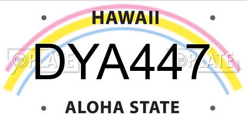 DYA447 Hawaii License Plate