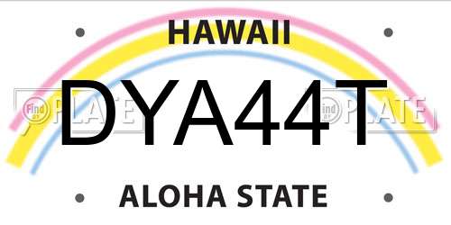 DYA44T Hawaii License Plate