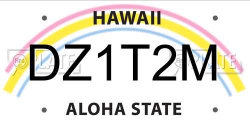 DZ1T2M Hawaii License Plate
