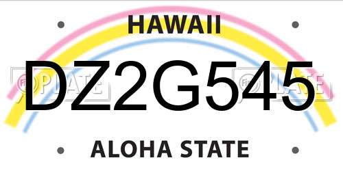 DZ2G545 Hawaii License Plate